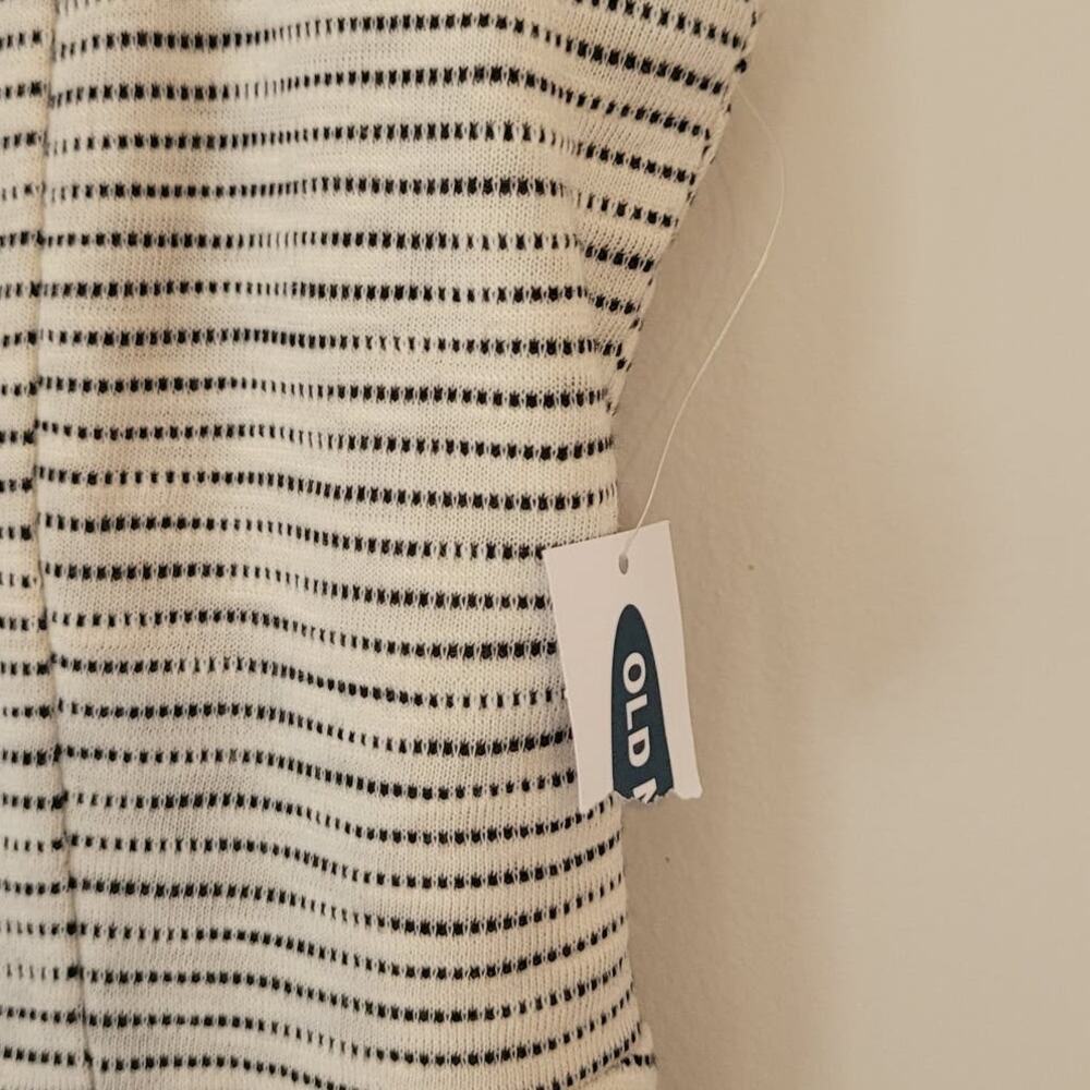 Old Navy Dress Casual Dress A-Line Striped Black and Off-White XS NWT - Picture 5 of 6